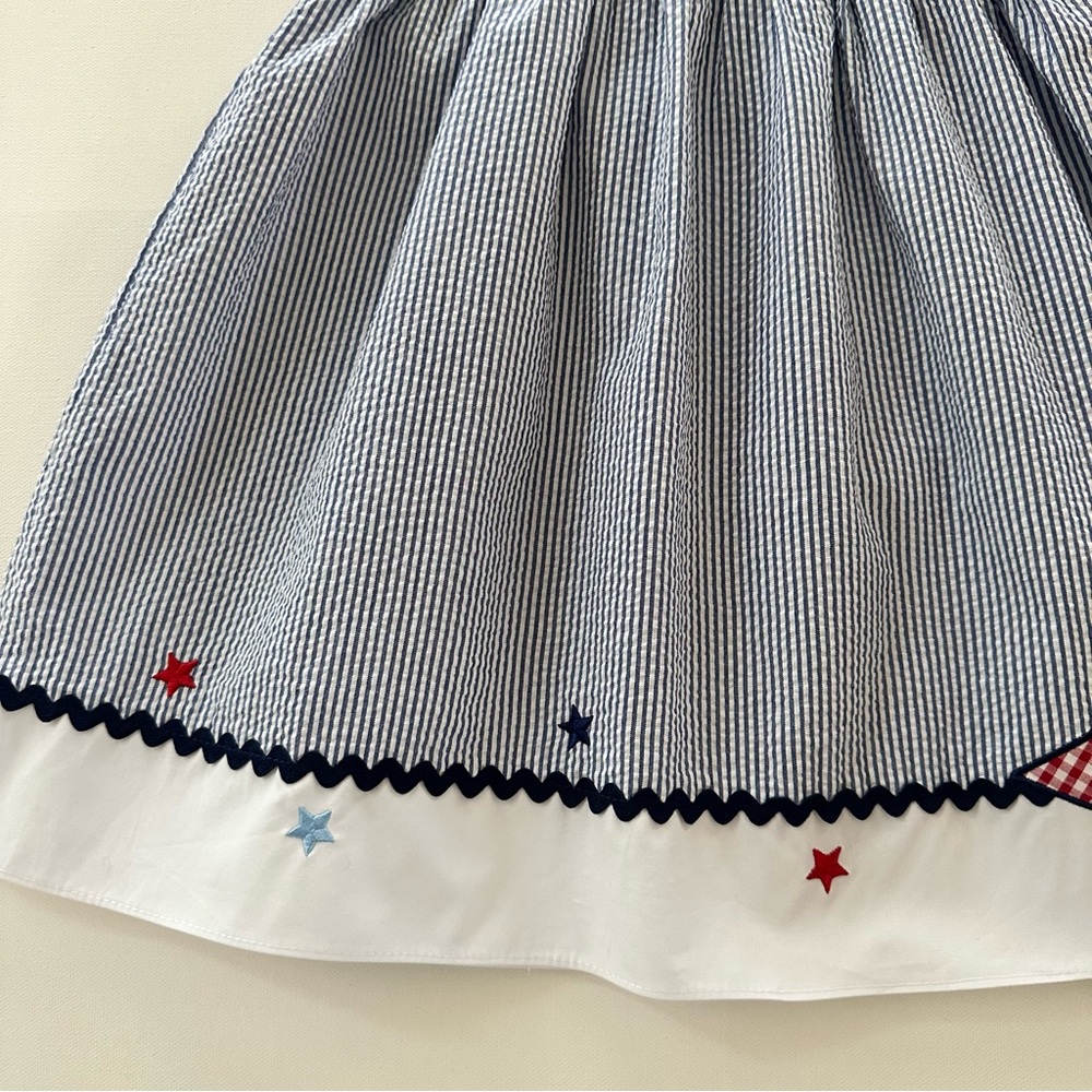 Good Lad Girls 5 Navy Sundress Patriotic American July 4th Summer Star Bow Red - Picture 3 of 7